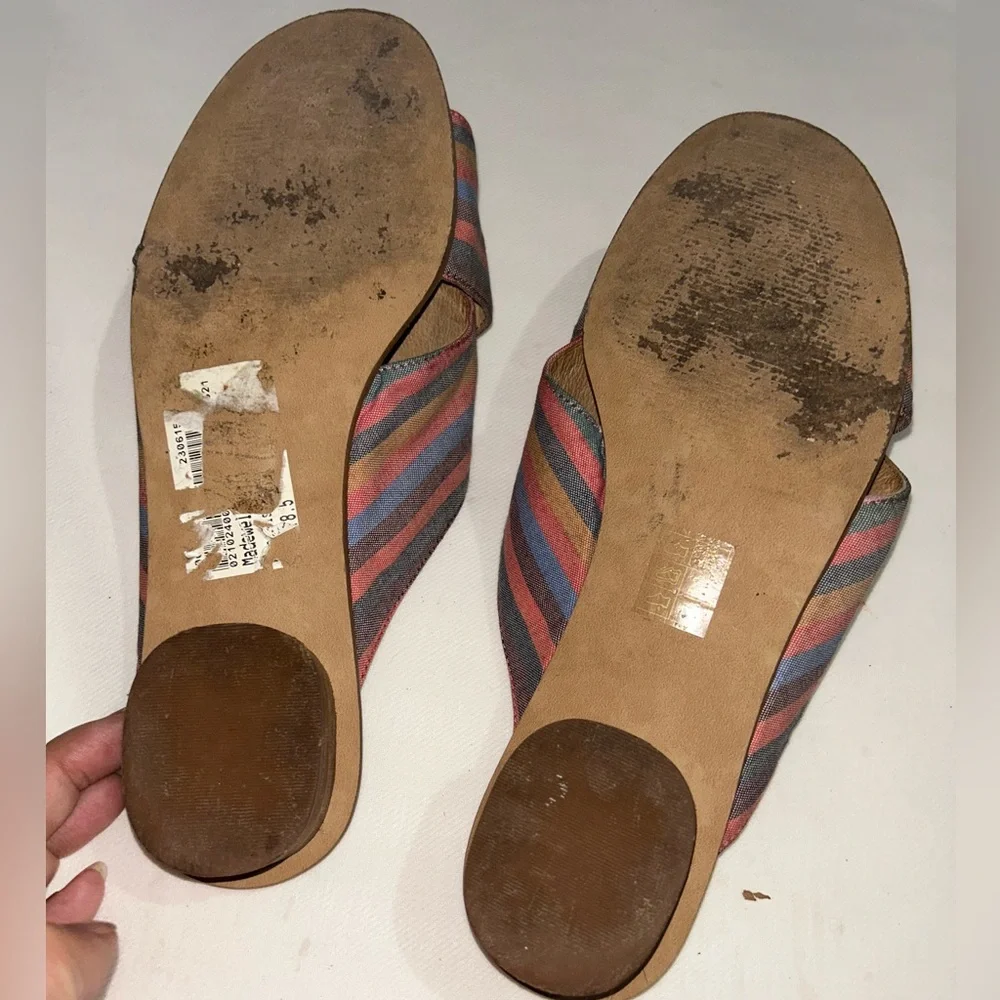 Madewell the Ruthie crisscross striped mules - Picture 8 of 11